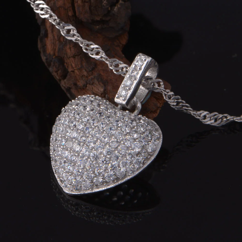 Classic Heart Necklace Fine Jewelry White Beautiful Necklaces for Women Gift of Love Chain Pendant | Украшения и аксессуары