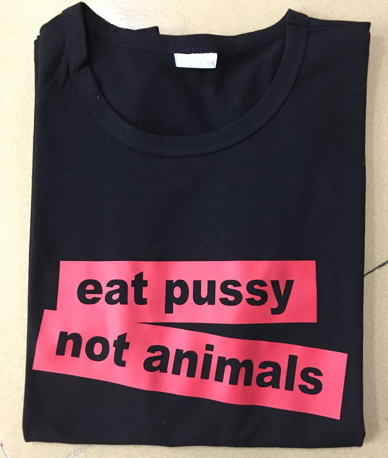 Женские забавные Tumblr рубашка с короткими рукавами для девочек и Eat Pussy Not Animals