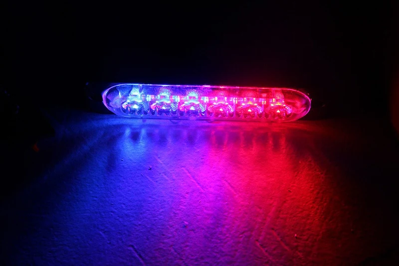4PCS 12V Led Strobe Emergency Warning Light Amber Red Blue Police Flashing Lightbar Ultra-thin Grille Side Marker Lights | Автомобили и