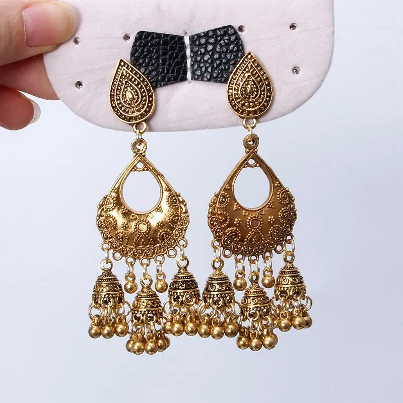 Болливуд Этническая Свадебная Невеста Kundan Jhumka Jhumki индийские bahuбали висячие