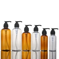 20 x 100ml200ml300ml brown clear pet bottlebrown lotion container with black lotion pump empty shampoo refillable bottles