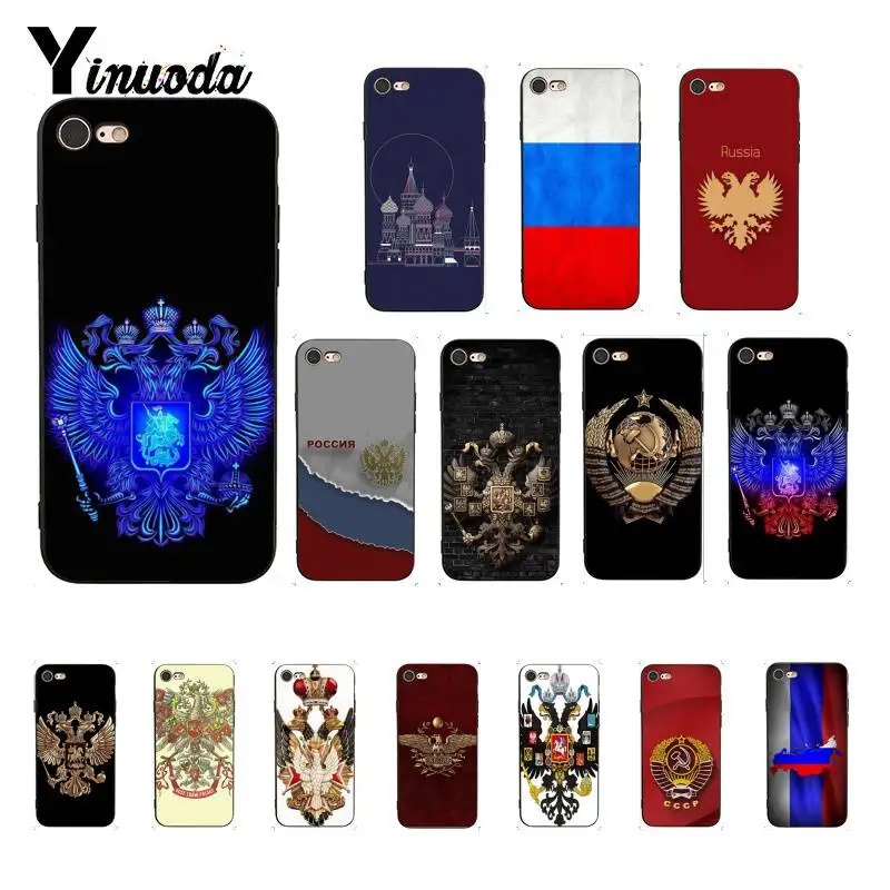 Yinuoda герб России флаг силиконовый чехол для телефона iPhone 8 7 6 6S 6Plus X XS MAX 5 5S SE XR 10