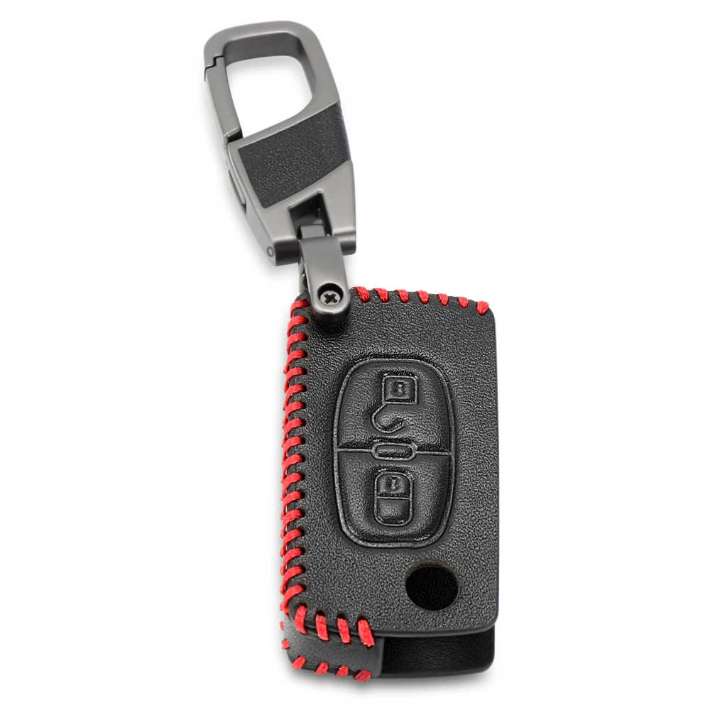 Кожаный чехол для ключей Peugeot 308 207 307 3008 807 Expert Partner Citroen C2 C3 Fob защитный футляр 2