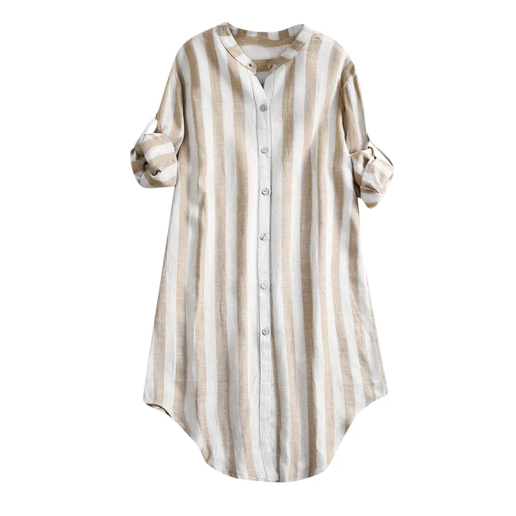 Блузка женская свободного покроя с длинным рукавом Базовая рубашка принтом в