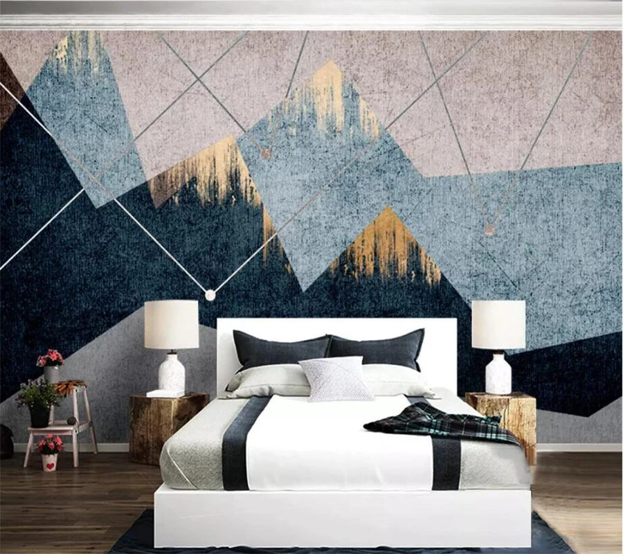 beibehang Custom wallpaper 3d mural modern minimalist abstract geometric landscape background wall decorative painting | Обустройство