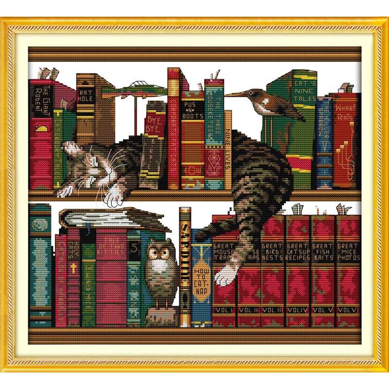 

Everlasting Love Christmas The Cat On The Shelf Chinese Cross Stitch Kits Ecological Cotton Stamped 11 New Store Sales Promotion