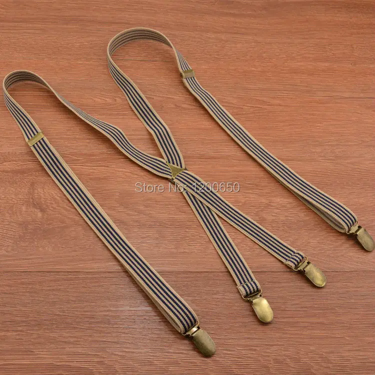 Подтяжки мужские/женские в полоску с 4 зажимами модные регулируемые подтяжки для