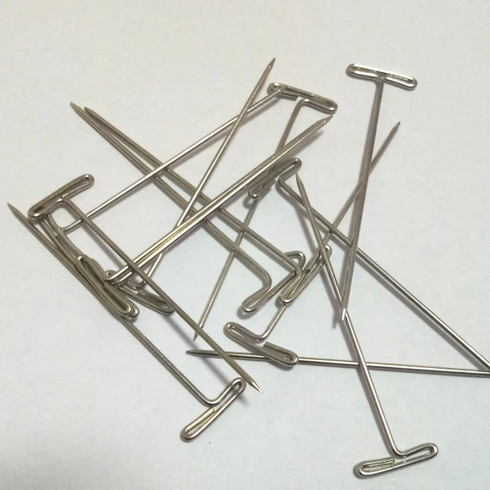 100 шт. T-PINS(51 мм) для парика на пене Т-образная игла бразильский манекен тип головы Шитье