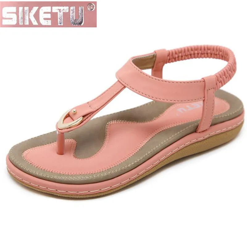 Женские босоножки SIKETU из искусственной кожи удобные туфли на плоской подошве с