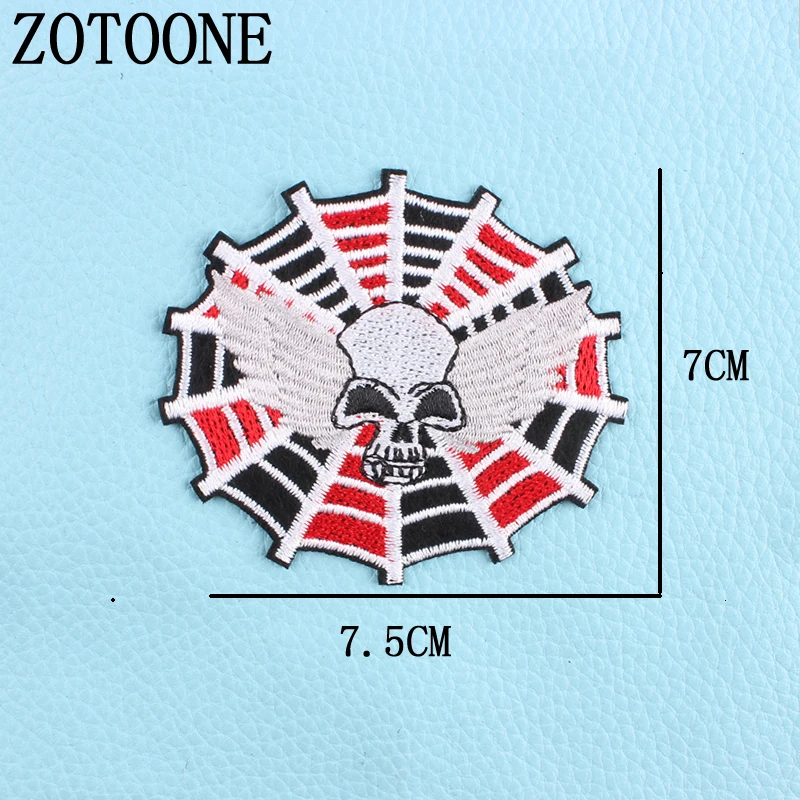ZOTOONE панк рок модные джинсы патч череп значок 1 шт. железная или сшитая ткань наклейка для одежды значок вышитые аппликации DIY - Цвет: PE0869