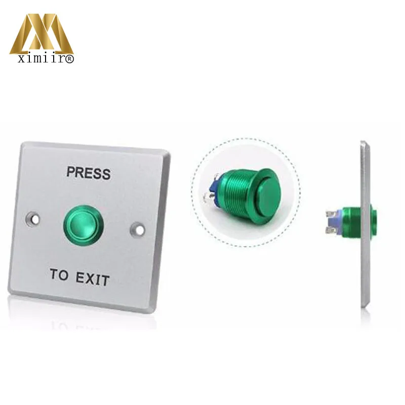 

E04Z 5pcs a lot Free shipping Stainless Steel Door Exit Button Switch push button switch For Home Security Door Release