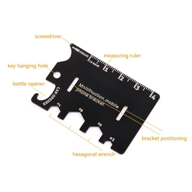 Folding Mobile Phone Bracket Mini EDC Tool Card Bottle Opener Screwdriver Wrench | Спорт и развлечения