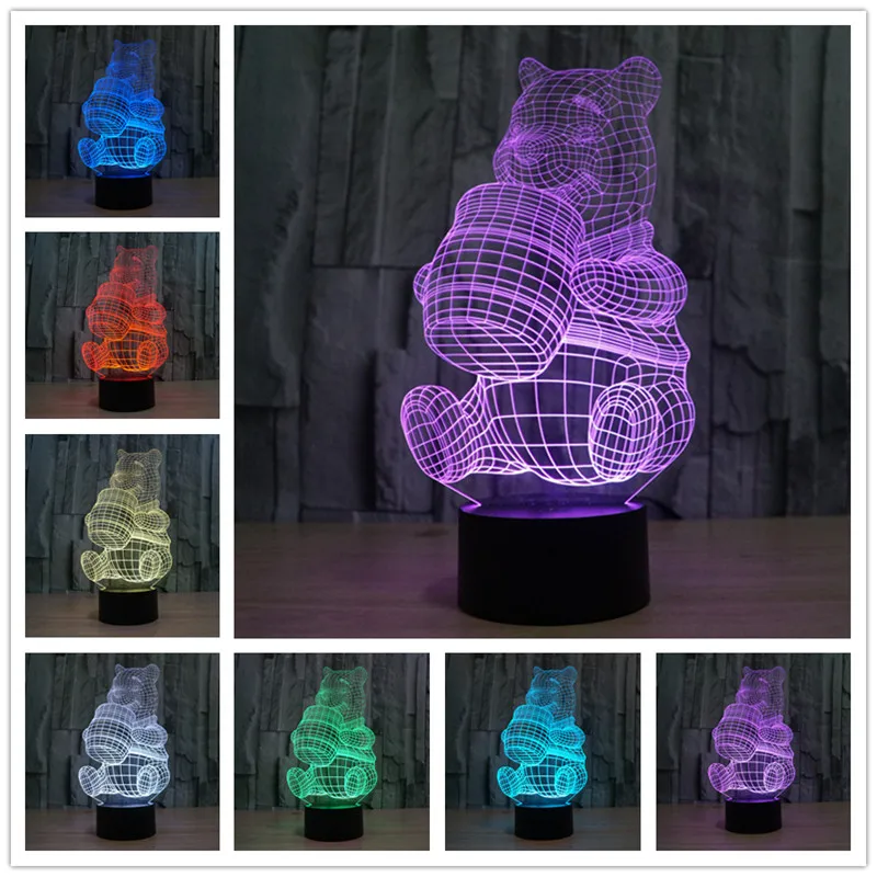 1 шт. Новинка 3D деревянная лампа для настроения громозсветильник свет череп микро