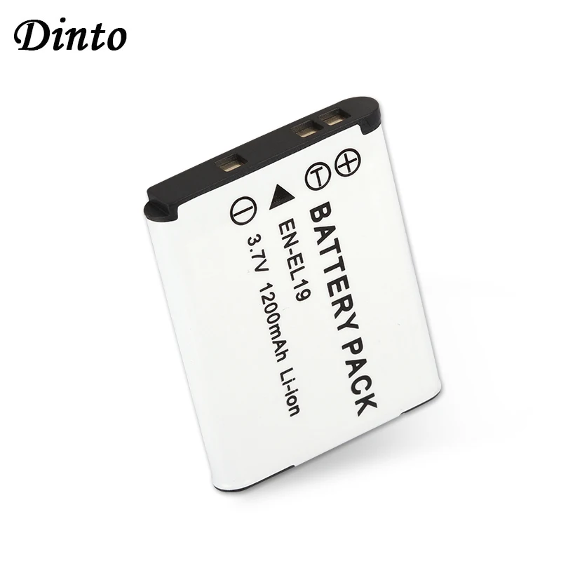 Dinto 1 шт. 1200 мАч 3 7 V EN EL19 ENEL19 Перезаряжаемые Камера Батарея пакет для Nikon S2500 S3100 S4100 RU
