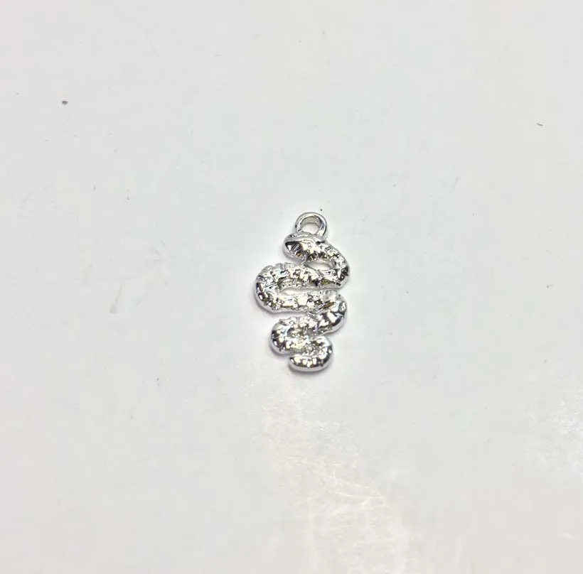 silver Мини 3D змея 20 шт в пакете цинковый сплав Подвески ювелирные изделия DIY ожерелье Eearring 2 цвета - Окраска металла: silver