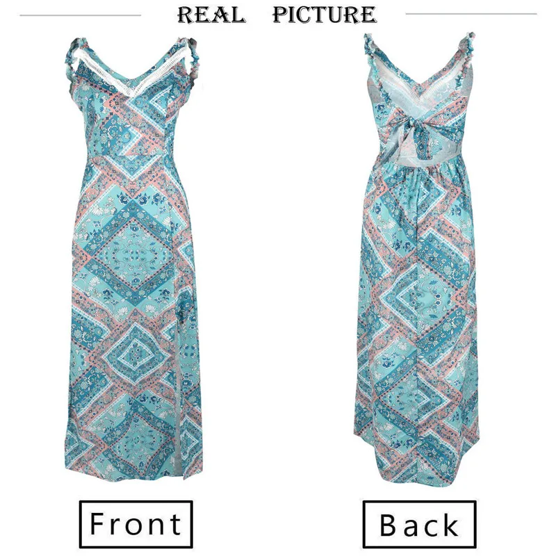 Женское длинное вечернее шифоновое платье в стиле бохо вечерние пляжные