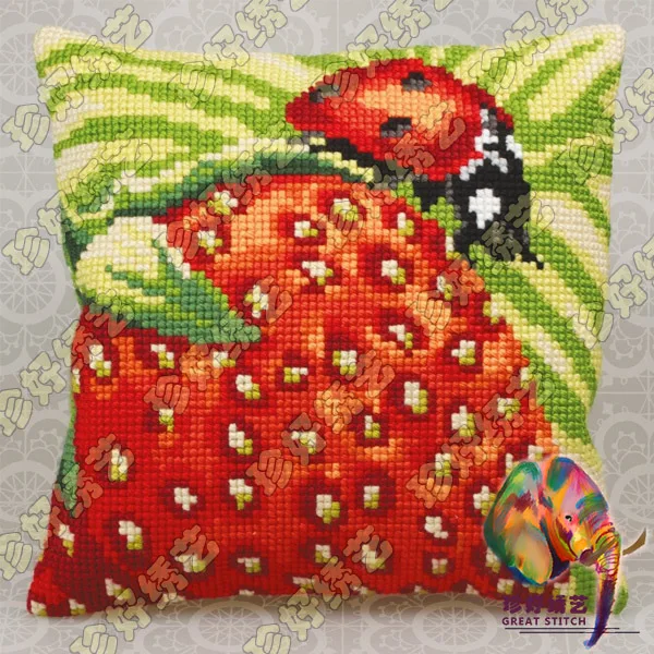 DIY Kit рукоделие Crewel Пряжа Вышивка Подушка Чехол для подушки вышивка крестиком Подушка Чехол Наборы комплекты одежды с принтом «бабочка» «божья коровка»