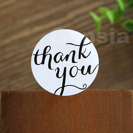 100 шт./лот белый круглая подарочная печать наклеек ''Thank вам &quotСтикеры для