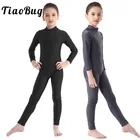 Комбинезон детский TiaoBug, с длинным рукавом, на молнии, для балерин, профессиональной гимнастики