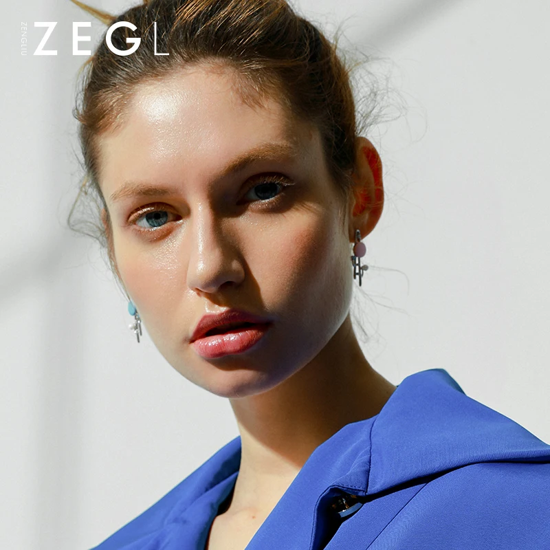 Женские дизайнерские серьги ZEGL летние с особенным характером 2019 | Украшения и
