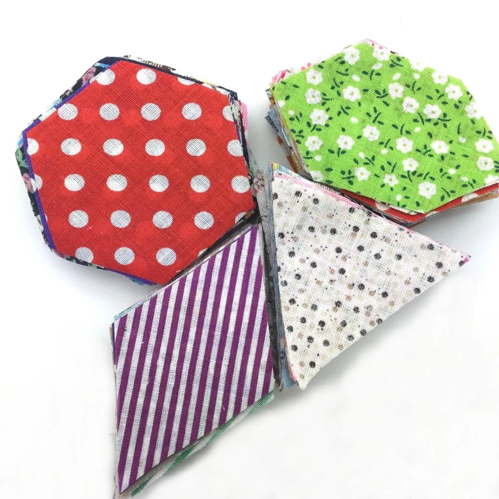 Шестиугольная ромбовидная треугольная хлопчатобумажная ткань ручной работы в