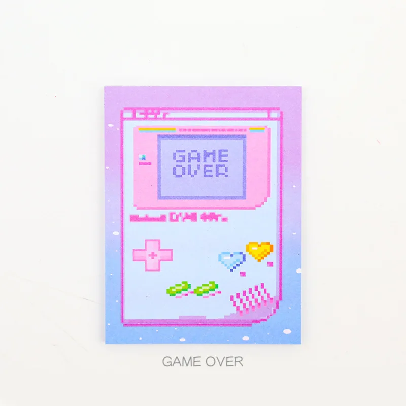 GAME OVER Компьютерная игра розовый блокнот для заметок для девочек креативный Kawaii Канцелярские планировщик наклейки для заметок, чтобы сделать список милые офисные школьные принадлежности - Цвет: GAME OVER