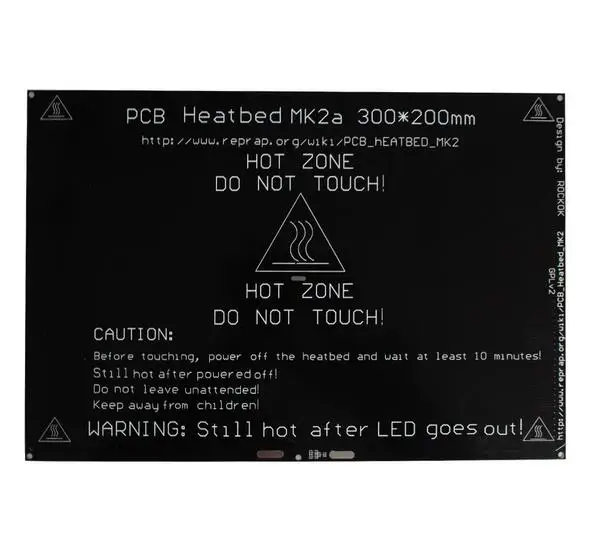 300*200*3 мм Алюминий pcb MK3 Heatbed двойной Мощность 12 В с подогревом платформа для Prusa i3 3D