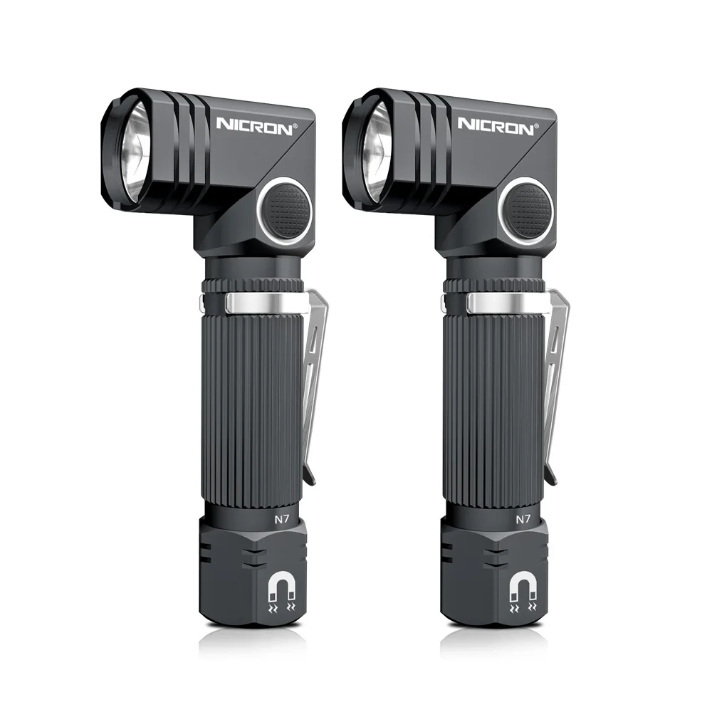 2Pcs NICRON 2 шт./лот двойной топливный Твист Фонарик Handfree Водонепроницаемый Открытый 4000CD 600LM литий-ионный аккумулятор угловой Магнитный светодиодный фонарь N7 - Испускаемый цвет: 2Pcs
