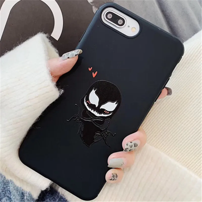 Newest Hot American Comics Venom Soft Silicon Cover Case for Iphone 6 7 6S 7plus 8 8plus XR XSMax Marvel 3D Relief Phone Coque |