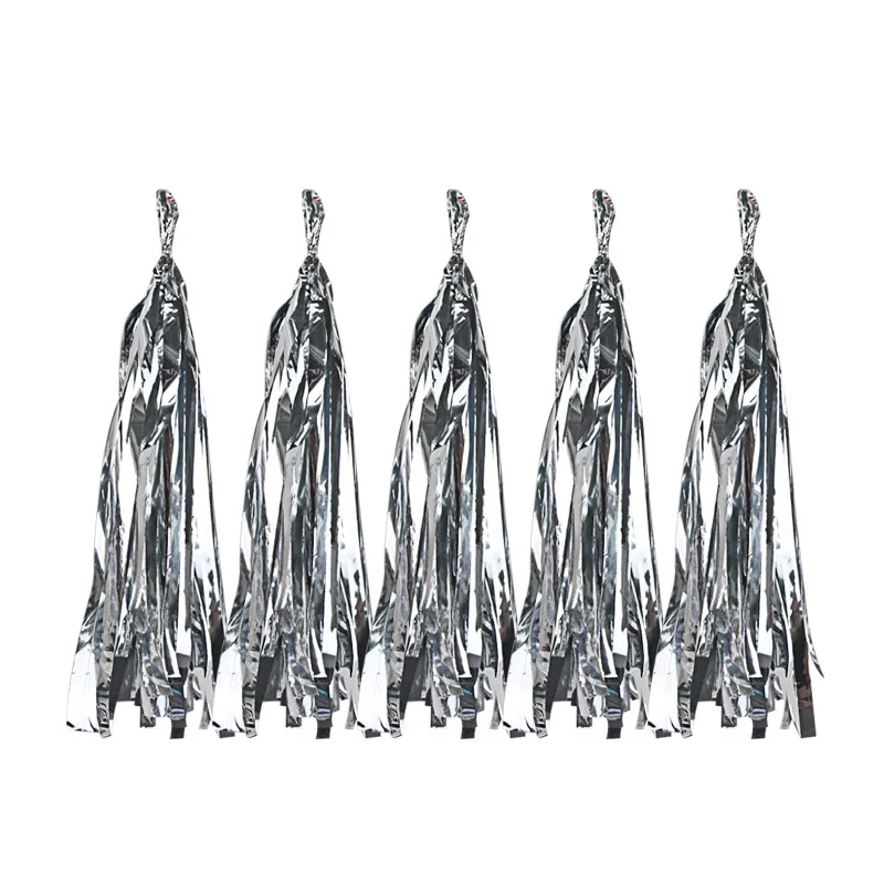5pcs tassels silver Navida новогодний набор воздушных шаров из золотой фольги с цифрами и надписью «Happy new year», декор в канун, украшение для рождественской вечеринки - Цвет: 5pcs tassels silver