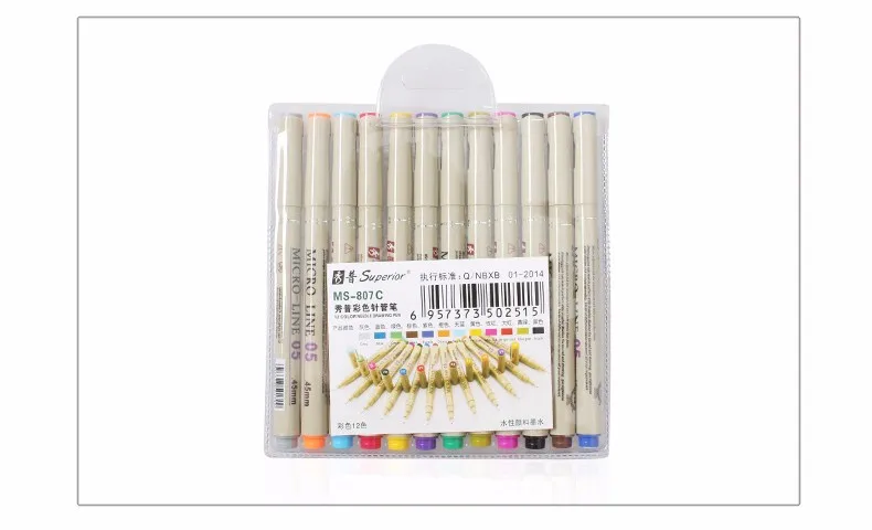 12 цветов PRO ручка Pigma micron набор водостойкие тонкие цветные иглы вкладыш ручки для рисования линий цветная ручка Dessin tombow товары для рукоделия