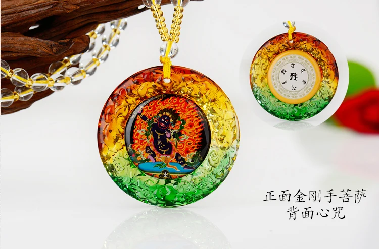 

2PCS # Wholesale Buddhist supplies Greco-Buddhist pocket travel efficacious talisman Vajrapani Vajradhara Buddha Crystal Amulet