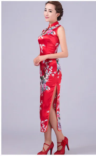Классическое красное женское длинное платье Cheongsam Лидер продаж из