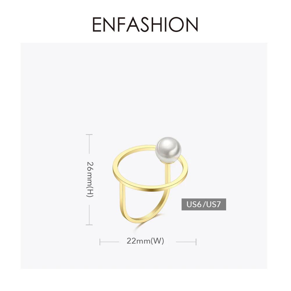 Женское кольцо Enfashion жемчужное Золотое из нержавеющей стали праздничная Мода 2020