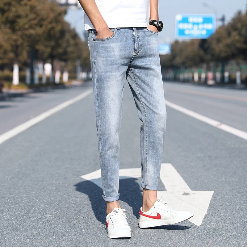 

2019 Hot Selling New Jeans Men Spring Ankle-length Pants Pencil Trousers Fashion Denim Pants Masculina Pants full size