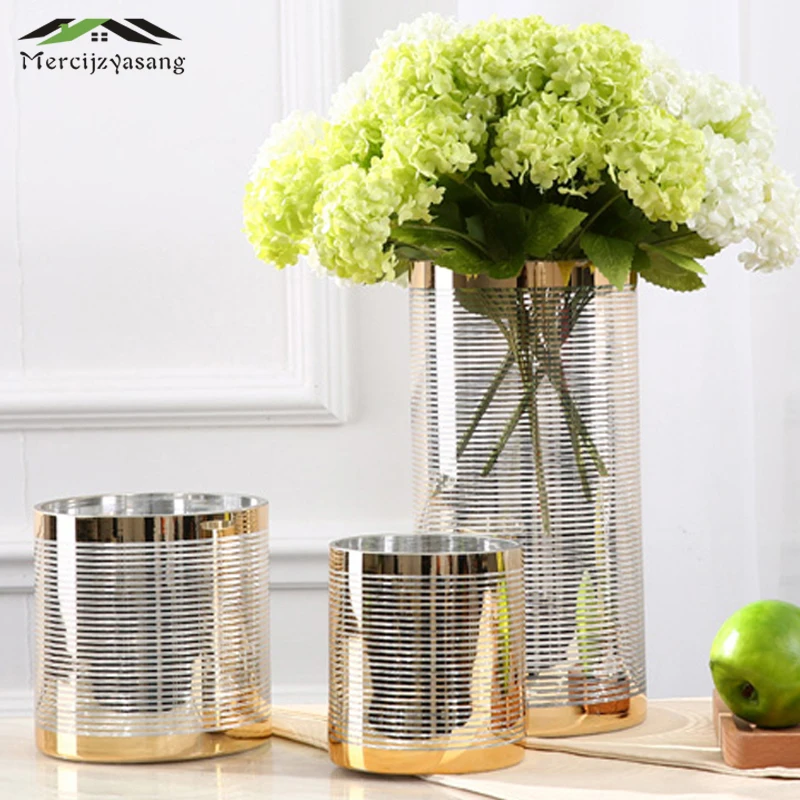 Европейский цветок вазы настольная стеклянная ваза высушенный цветочный