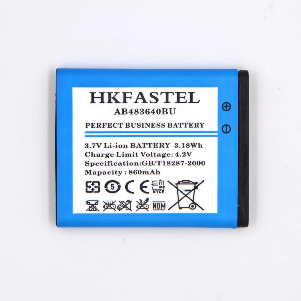 HKFASTEL Новый AB483640BU AB483640CC AB483640DE AB483640DU мобильного телефона Батарея для samsung E200 E208 SGH