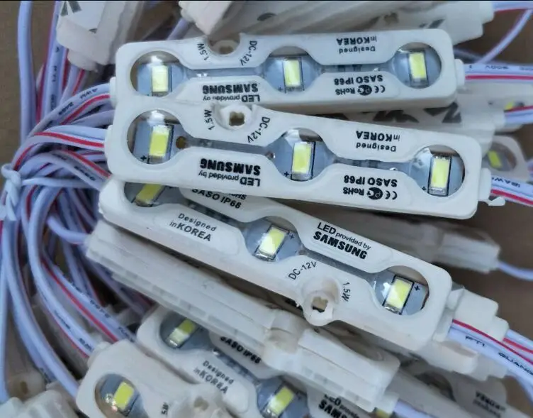 IP68 samsung SMD 5730 5630 Светодиодный модуль световая рекламная лампа 1,5 Вт 3 светодиода светящиеся Подвески водонепроницаемый 12 В Белый samsung чип