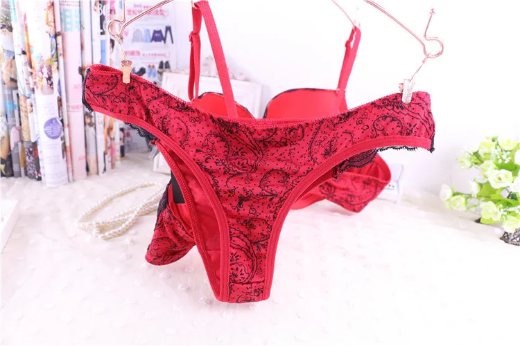 Комплект женского нижнего белья с чашками пуш ап и стрингами|cup size|f cup sizewomen bra |