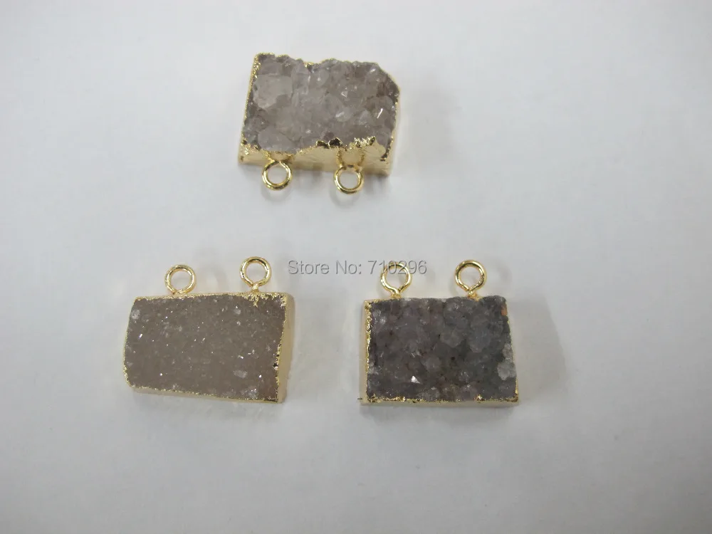 

Natural Agat e drusy Geode Pendant 2loops For drusy necklace making 5pcs/lot