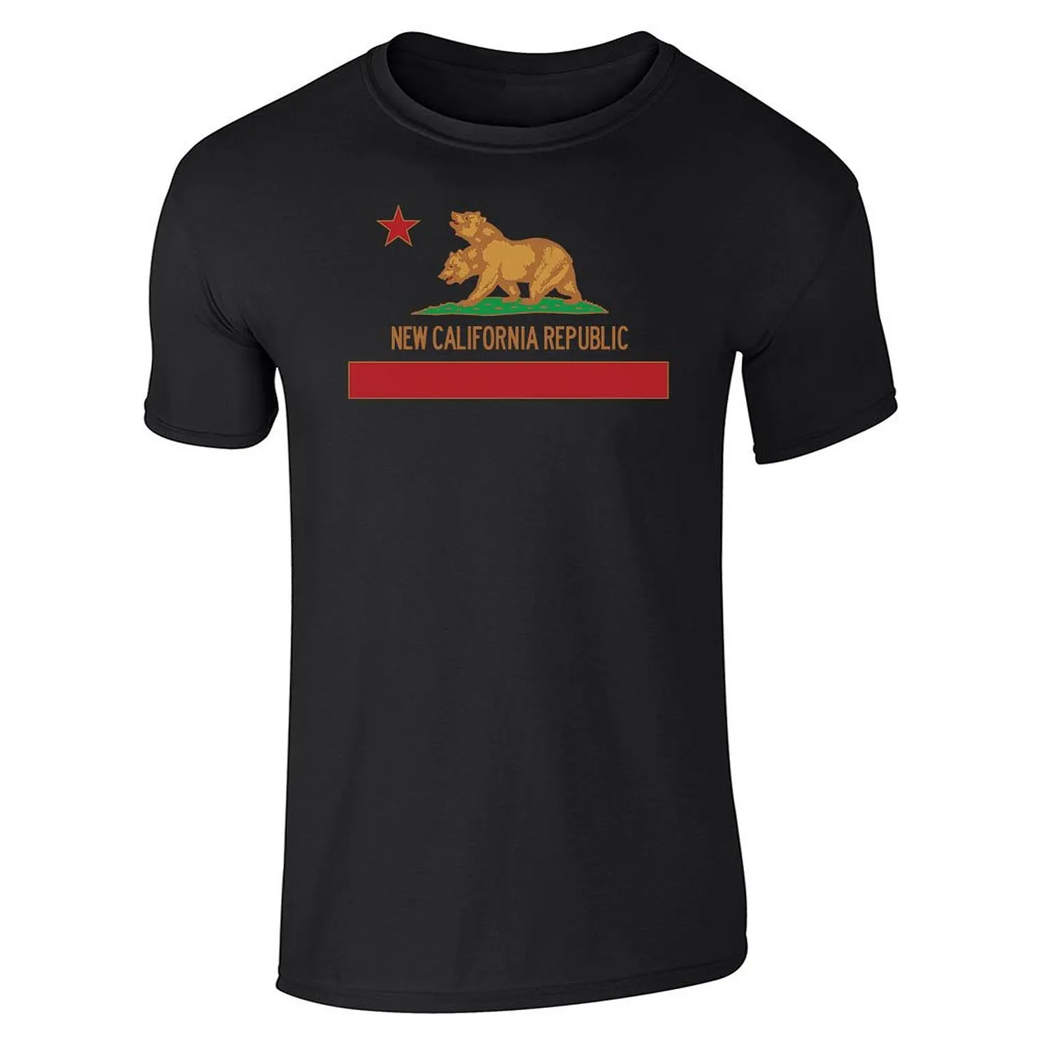 Gildan Men's 2017 fashion hot sell New California Republic Flag Short Sleeve T-Shirt by Pop Threads 100% cotton casual tops tee | Мужская