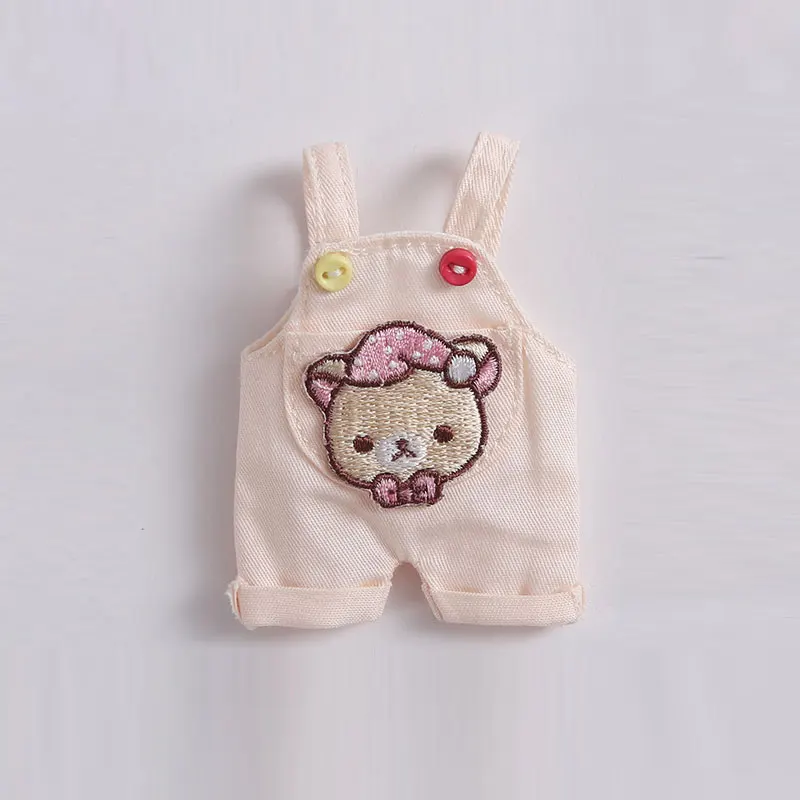 1 Милые подтяжки для куклы OB11 1/12 BJD, свободные штаны, аксессуары для куклы 11 см, Одежда для куклы, розовое, голубое, желтое платье - Цвет: 1