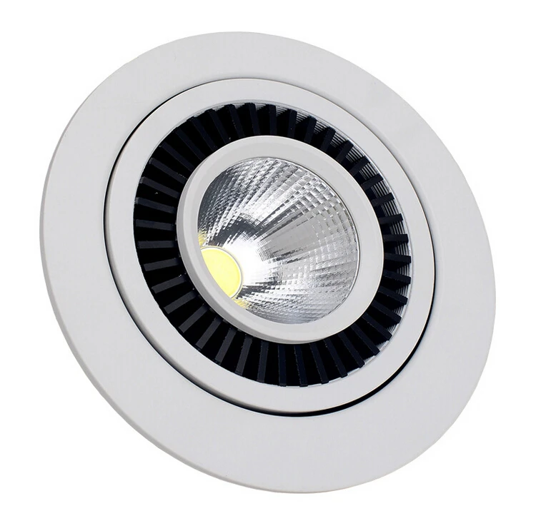 Free Shipping 360angle rotating  Dimmable 10W/15W warm white/white/ cold white COB Recessed led light  AC85-265V