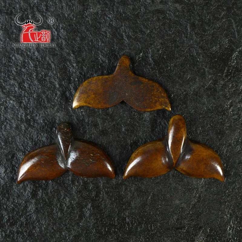 3 шт. ручной работы резной кулон в виде костяного Кита яка хвоста Новая Зеландия