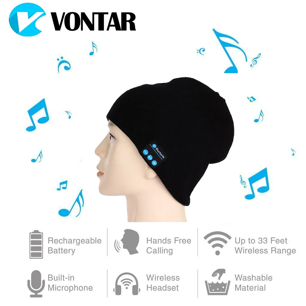 VONTAR MK 1 2 Беспроводной Bluetooth наушники музыка hat Smart шапки гарнитуры теплые шапочки