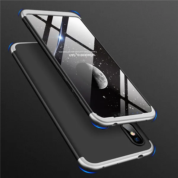Black and Silver 360 чехол на для Xiaomi Redmi 7A для Сяоми ксиоми Редми 7a противоударный 3 в 1 Роскошные, жесткие, ПК полный защитный чехол на для Xiaomi Redmi Note 7 Redmi 7 Чехол из закаленного стекла - Цвет: Black and Silver