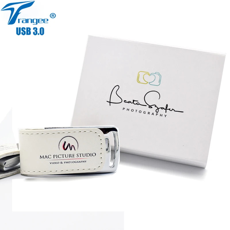 Trangee 10 шт./лот USB 3 0 флэш накопитель 8 ГБ 16 32 64 кожаный Флешка с картонной коробкой