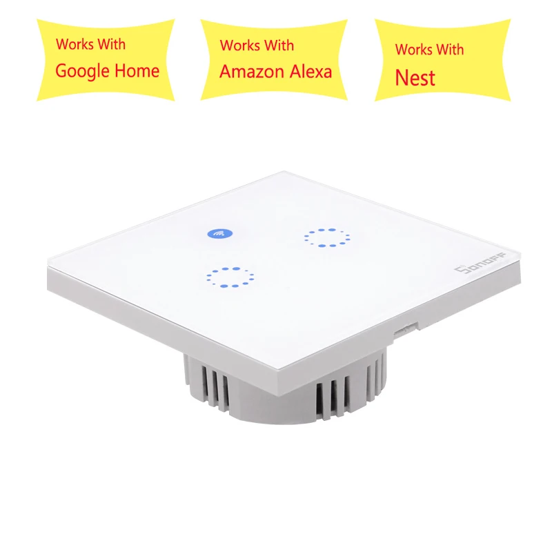 Sonoff T1 ЕС умный Wi-Fi настенный сенсорный светильник 1/2 банда сенсорный/Wifi/433 RF/APP пульт дистанционного управления умный дом работа с Google