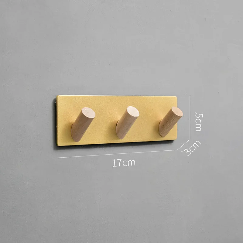 Креативный скандинавский деревянный вход после верхняя одежда ключ для дома гостиной стены крюк фоновая стена украшение - Цвет: yellow three