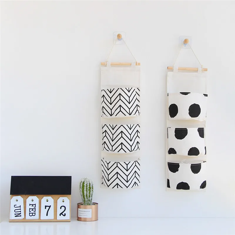 Настенная подвесная сумка для хранения с 3 карманами складная шкафа гардероба